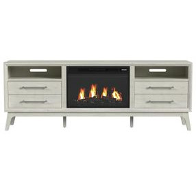 Clare Almond 71" TV Stand with Fireplace Insert