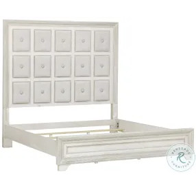 Luciana Semi Transparent Creamy White California King Upholstered Panel Bed