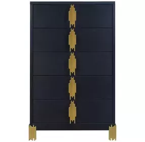 Empire Black 5 Drawer Chest