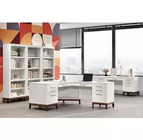 Pomona Soft White Executive Home Office Set