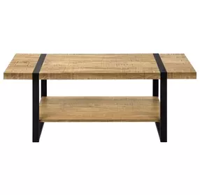 2884 Black and Brown Rectangular Coffee Table