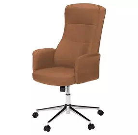 7378 Brown Upholstered Swivel Executive Office Chair