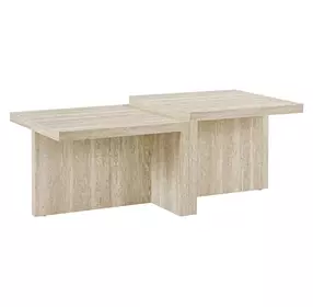 2891 Travertine Stone 2 Tier Rectangular Coffee Table