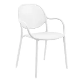 4020 White Outdoor Stacking Dining Chair Set of 4
