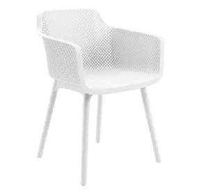 4025 White Outdoor Stacking Dining Chair Set of 4