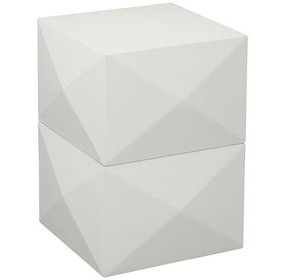 Malibu White 14" Square Side Table