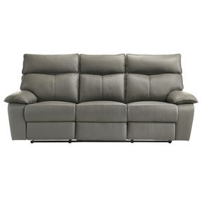 Murray Gray Leather 88" Reclining Sofa