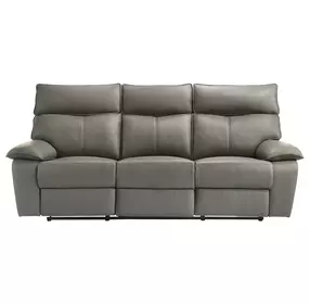 Murray Gray Leather 88" Reclining Sofa