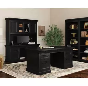Willow Lane Ebony Black Home Office Set