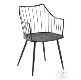 Winston Black Metal And Wood Chair