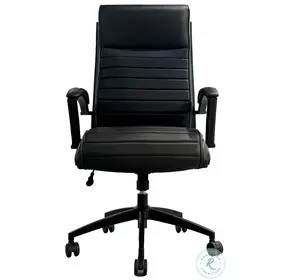 Dunwell Smooth Black Leather Desk Chair