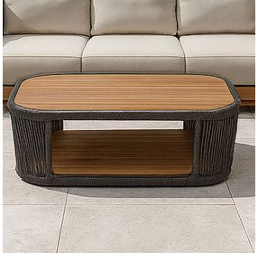 Veranda Brown and Gray Outdoor Rectangular Coffee Table