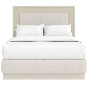 Cotiere Cream Linen Upholstered Queen Panel Bed