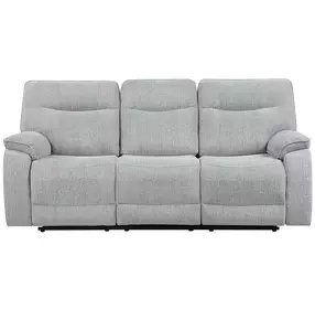 Chablis Mist Gray 86" Reclining Sofa with USB Charging