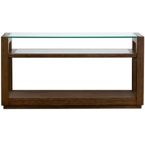 Cavalier Cinnamon Rectangular Glass Top Sofa Table