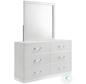 Europa Gleamy White Dresser with Mirror
