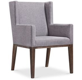Linea Grey And Cerused Charcoal Upholstered Arm Chair Set of 2