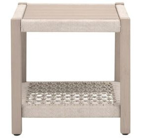 Wrap Beige Square Outdoor End Table