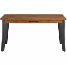 Avery Rich Medium Brown 60" Writing Desk with USB Charging