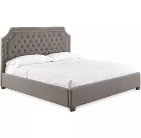 Willshire Gray King Upholstered Platform Bed