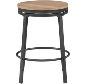 Magnolia Light Brown 24″ Backless Swivel Counter Height Stool Set of 2