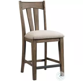 Whiskey River Gun Powder Gray Splat Back with Cushion Seat Bar Stool Set of 2