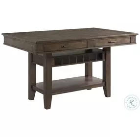 Whiskey River Gun Powder Gray Counter Height Kitchen Island