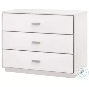 Wynn Pearl Shagreen 3 Drawer Nightstand
