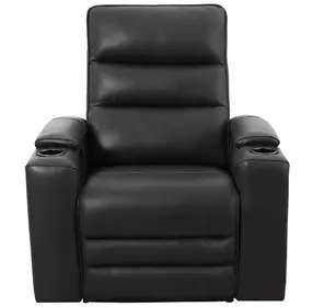 Axion Autumn Black Leather Zero Gravity Power Recliner with USB Charging