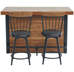 Tyler Brown 60" Rectangular Bar Table and Counter Height Stool Set of 3