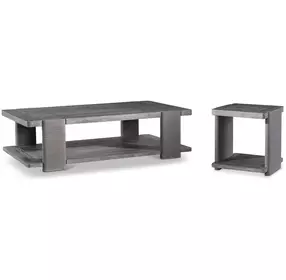 Andros Smoked Truffle and Oxford Brown Outdoor Rectangular Occasional Table Set