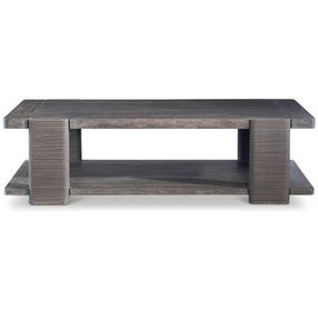 Andros Smoked Truffle and Oxford Brown Outdoor Rectangular Cocktail Table