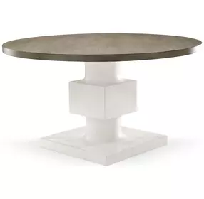 Newberry White Oak And Rustic Gray Round Dining Table