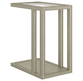 Glaze Bezel Rectangular Glass Top End Table