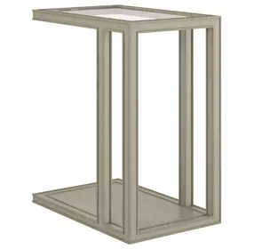 Glaze Bezel Rectangular Glass Top End Table