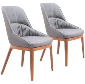 Ayr Slate Gray Performance Fabric Dining Chair Set Of 2