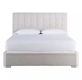 Harmony Pewter and Alabaster Queen Upholstered Uptown Panel Bed