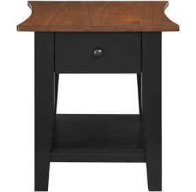 Joplin Black and Brown Square End Table