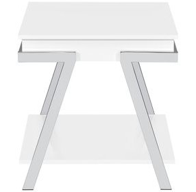 Zena White Square End Table