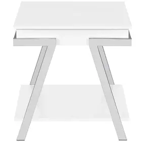 Zena White Square End Table