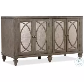 Rustic Glam Light Wood Credenza