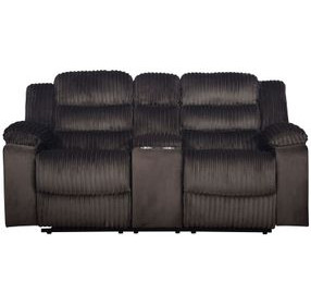 Willow Brown 75" Console Loveseat with Dual Recliner
