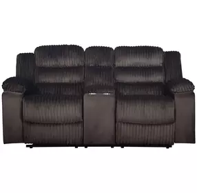 Willow Brown 75" Console Loveseat with Dual Recliner