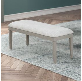 Essence Beige And Gray Upholstered Dining Bench