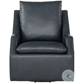 Asterwyn Steamboat Marine Leather Swivel Accent Chair
