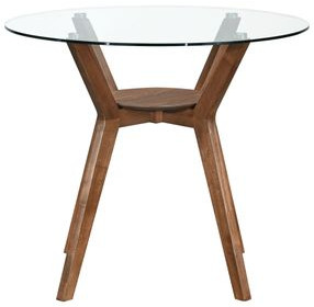 Oscar Walnut 42" Round Glass Top Counter Height Table