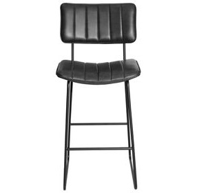 Tribeca Black Vegan Leather Bar Stool