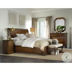 Archivist Dark Wood Sleigh Bedroom Set With Low Footboard