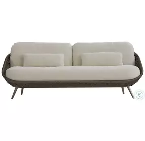 Santa Monica Pebble And Cream 86" Outdoor Sofa