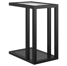 Glaze Onyx Rectangular Glass Top End Table